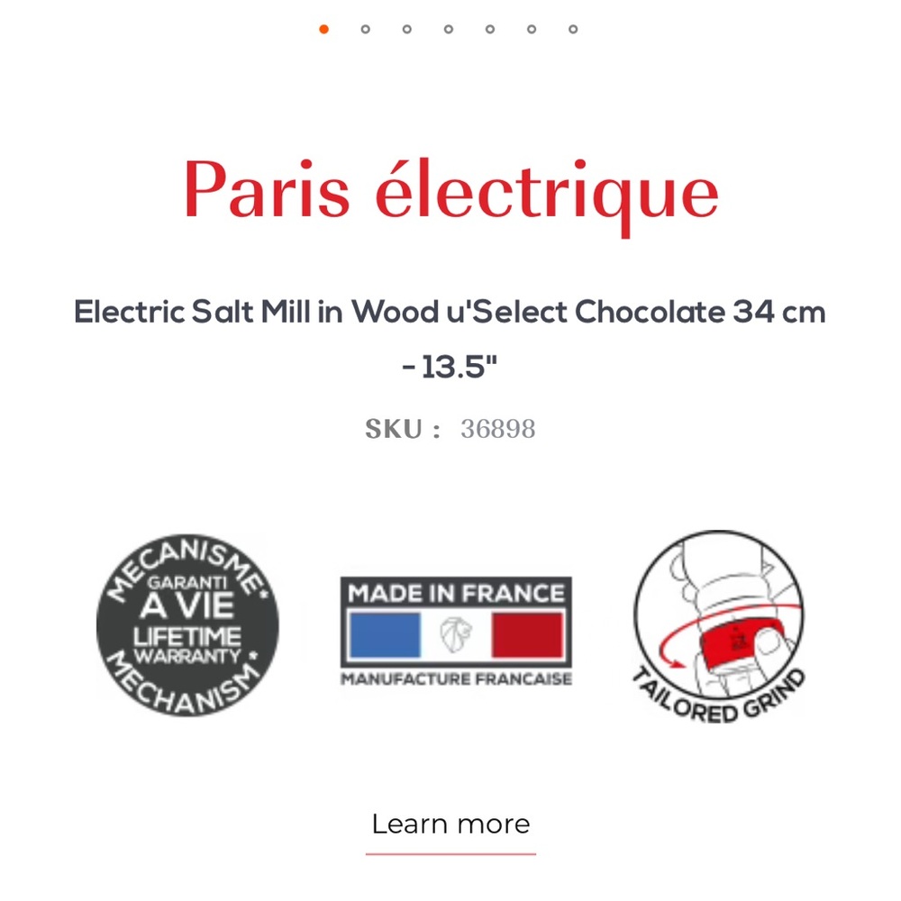 Peugeot Paris Electrique Rechargeable Salt Mill
